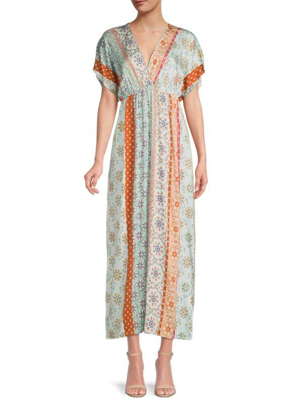 Renee C. Print Surplice Maxi Dress 1