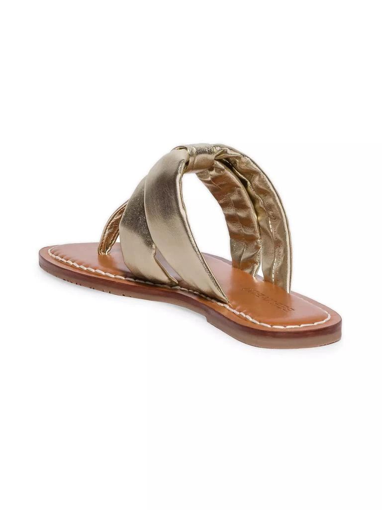 Bernardo Margaret Metallic Leather Thong Sandals 6