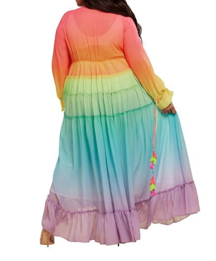 L'ATISTE Tiered Maxi Dress In Pastel Ombre 2