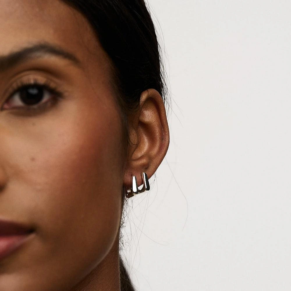 Orelia London Tapered Square Huggie Hoop Earrings 3