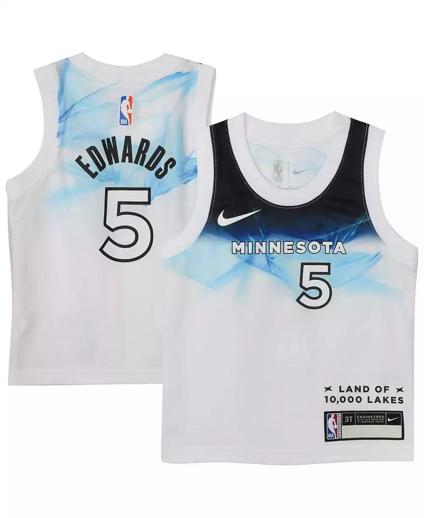 NIKE Baby Boys and Girls Anthony Edwards White Minnesota Timberwolves 2024/25 Swingman Player Jersey - City Edition 1