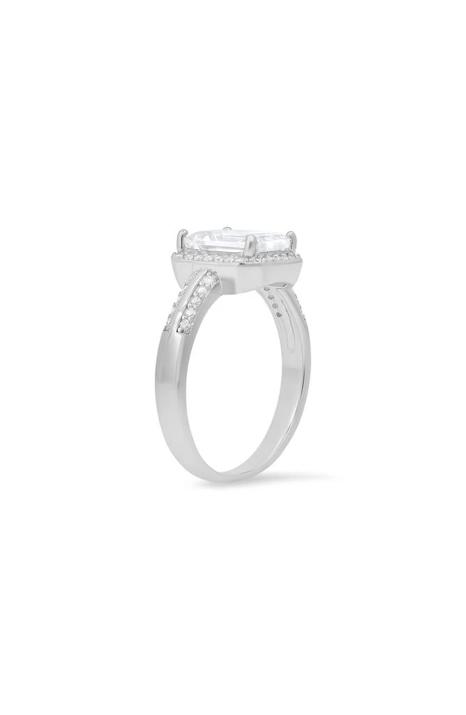 Queen Jewels Sterling Silver Emerald Cut CZ Ring 3
