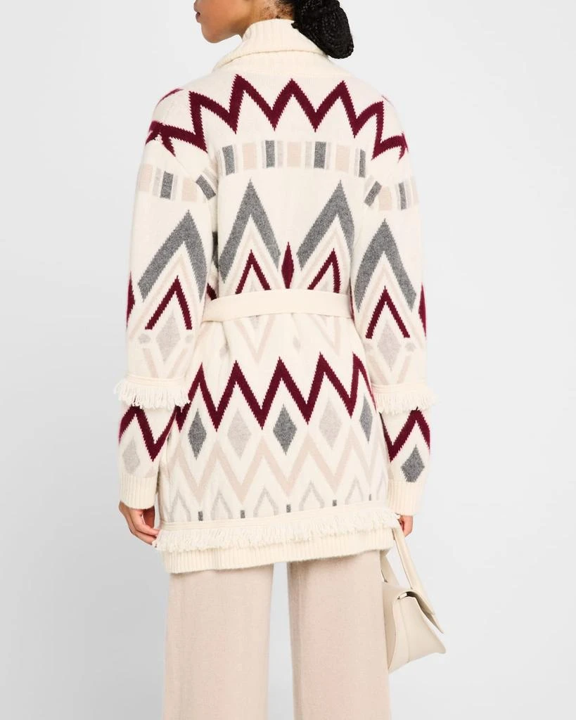TSE Cashmere Cashmere Diamond Jacquard Intarsia Cardigan 3