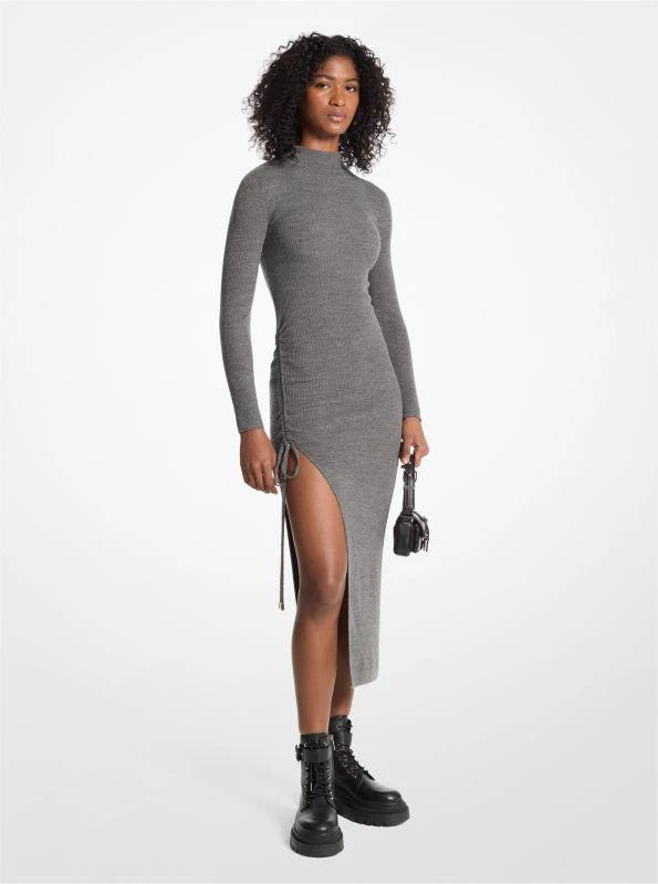 Michael Kors Stretch Wool Ruched Dress 1
