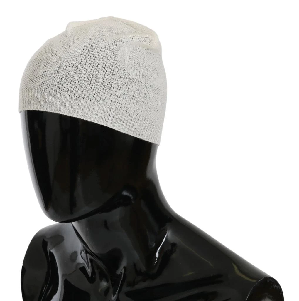 Costume National Dolce & Gabbana Beanie White Wool Blend Branded Hat 4