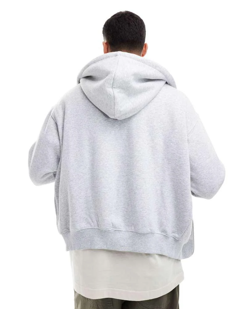 Cotton:On Cotton On box fit zip up hoodie in grey marle 2