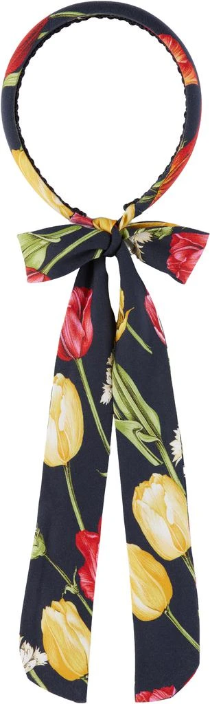 Dolce 
Gabbana Kids Navy Tulips Printed Headband 2