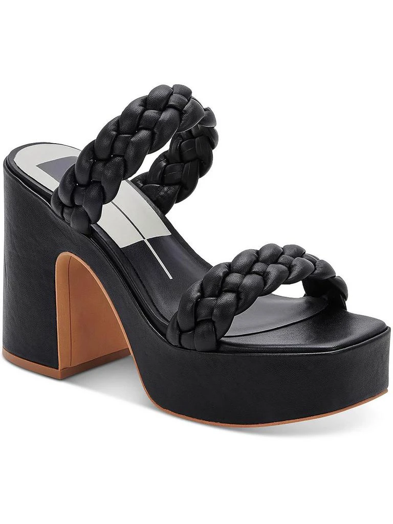Dolce Vita Wiley Womens Faux Leather Slip-On Platform Sandals 2