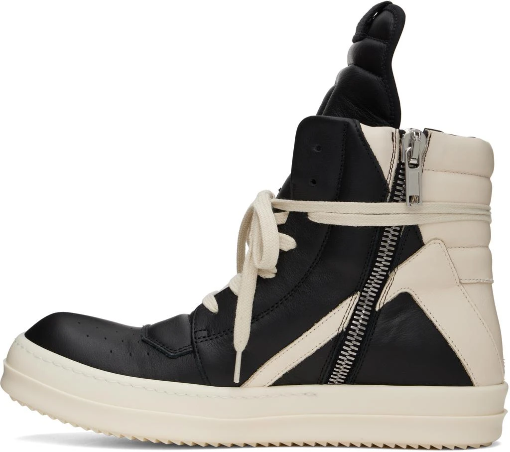 Rick Owens Black & Off-White Hollywood Geobasket Sneakers 3