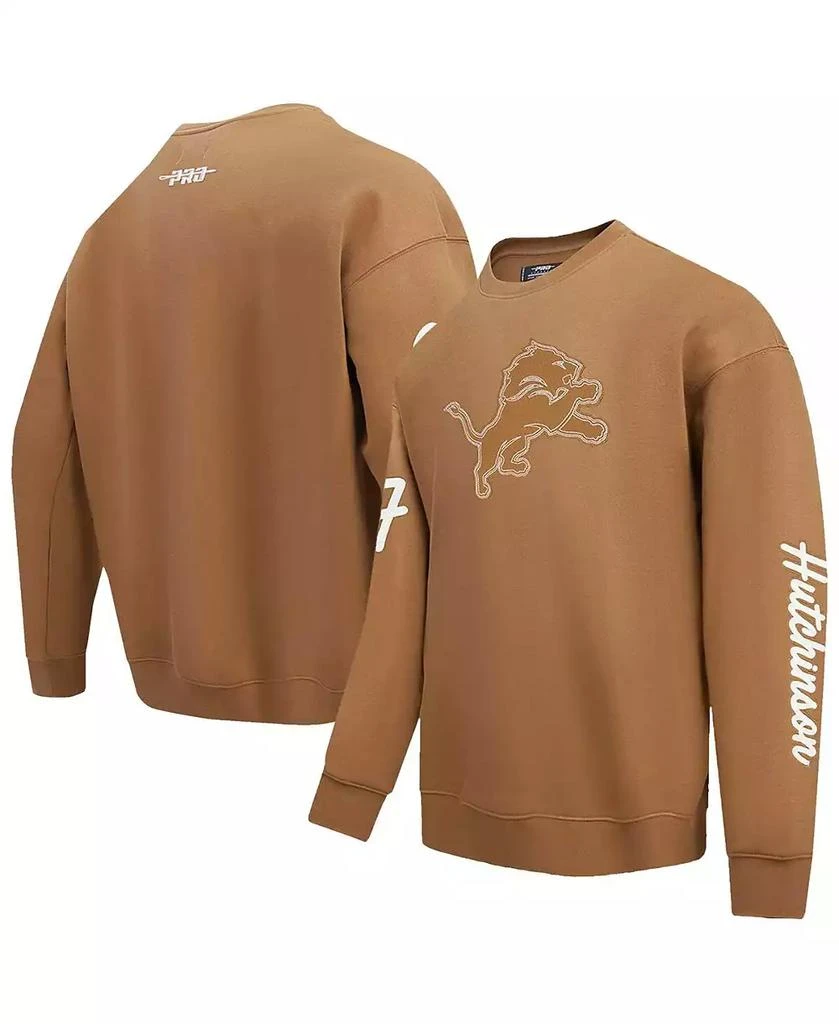 Pro Standard Men's Aidan Hutchinson Brown Detroit Lions Pullover Crewneck Sweatshirt 1
