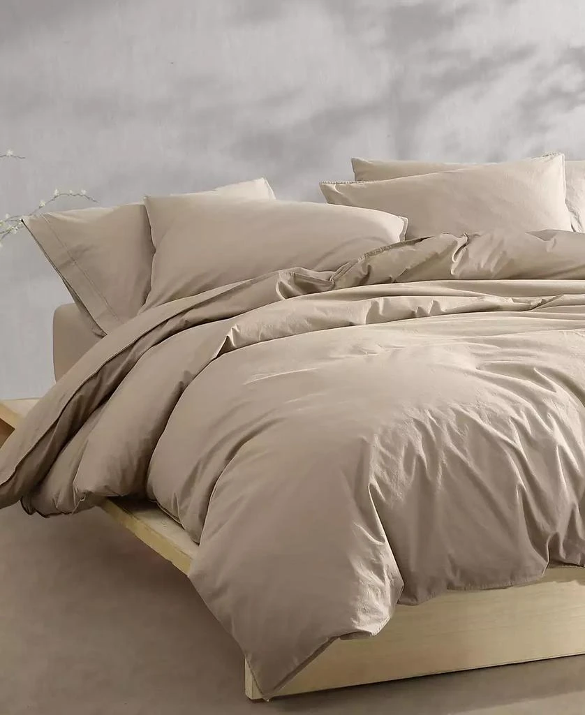 Calvin Klein Washed Percale Cotton Solid 3 Piece Comforter Set 4