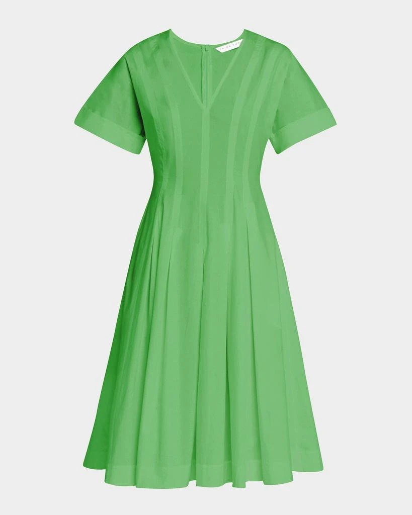 Trina Turk Ashe Pleated Topstitch A-Line Dress - Dresses & Skirts -  BeyondStyle