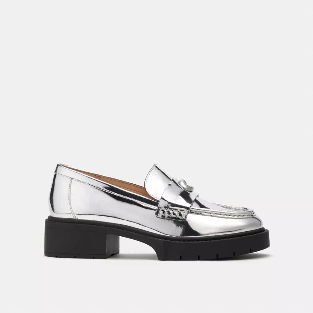 Coach Leah Loafer In Silver Metallic 1