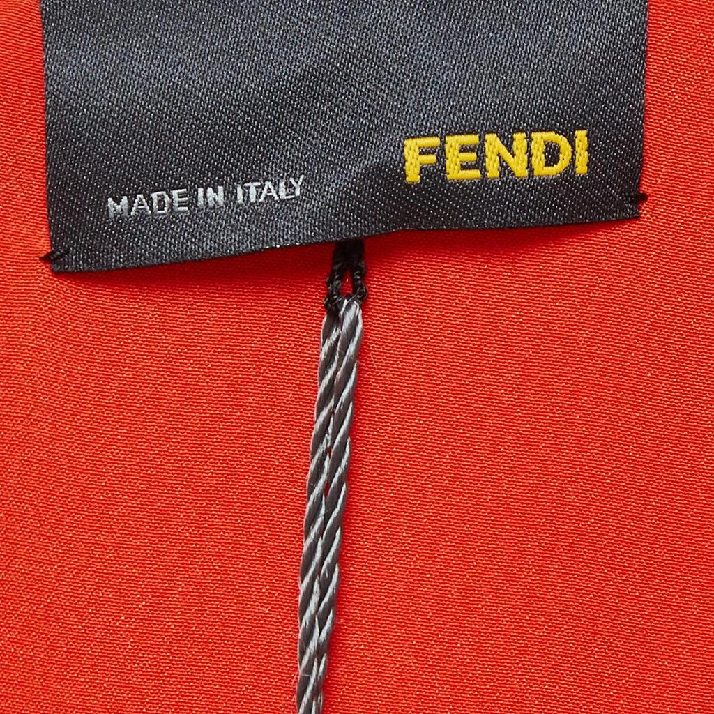 Fendi Fendi Orange Crepe V-Neck Pleated Midi Dress S 6