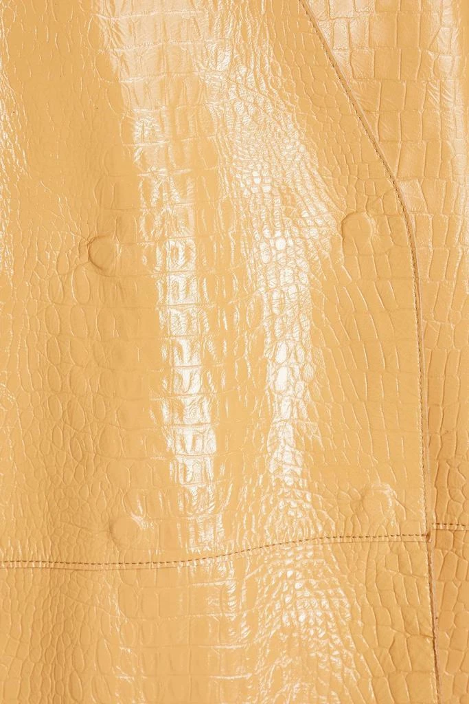 Totême Double-breasted croc-effect leather blazer 4