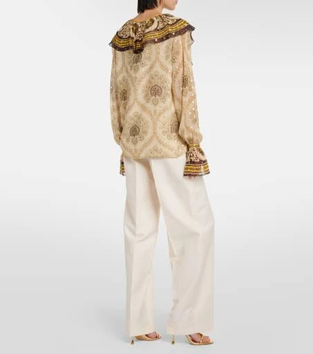ETRO Ruffled paisley silk-blend blouse 3
