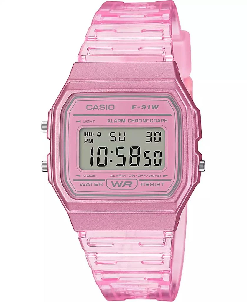 Casio Unisex Digital Pink Jelly Strap Watch 35.2mm 1