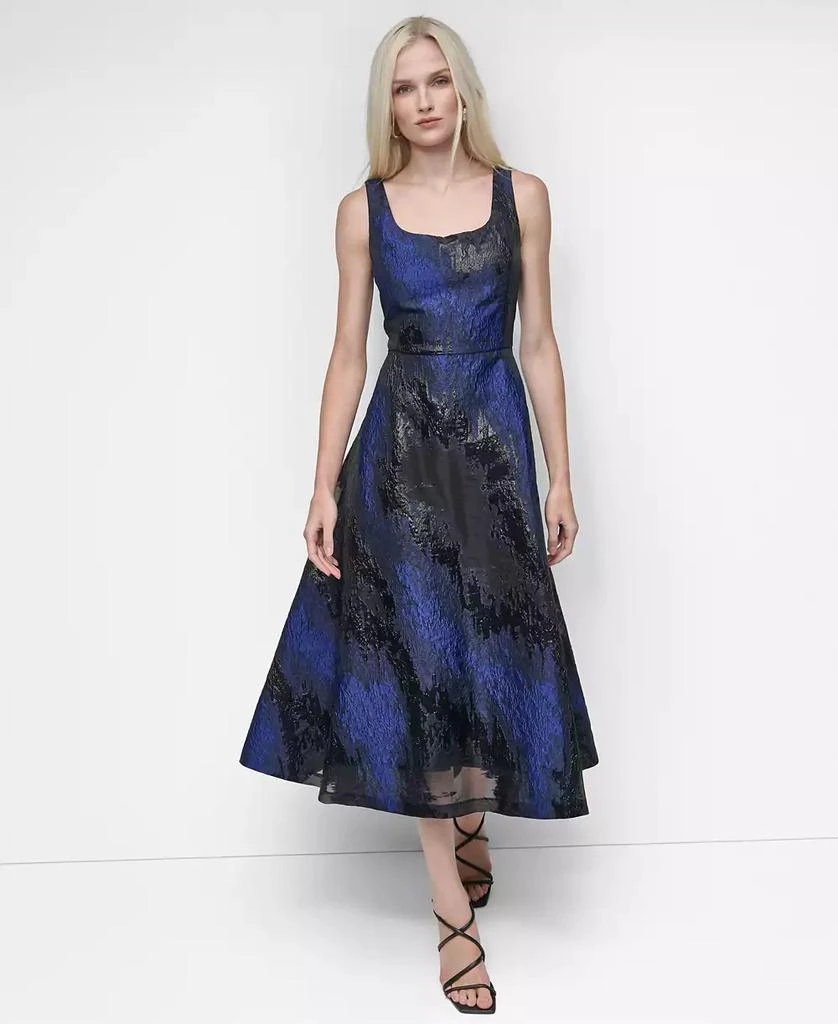 slim fit dress slacks Puff Sleeve Fit & Flare Midi Dress | Fit and Flare