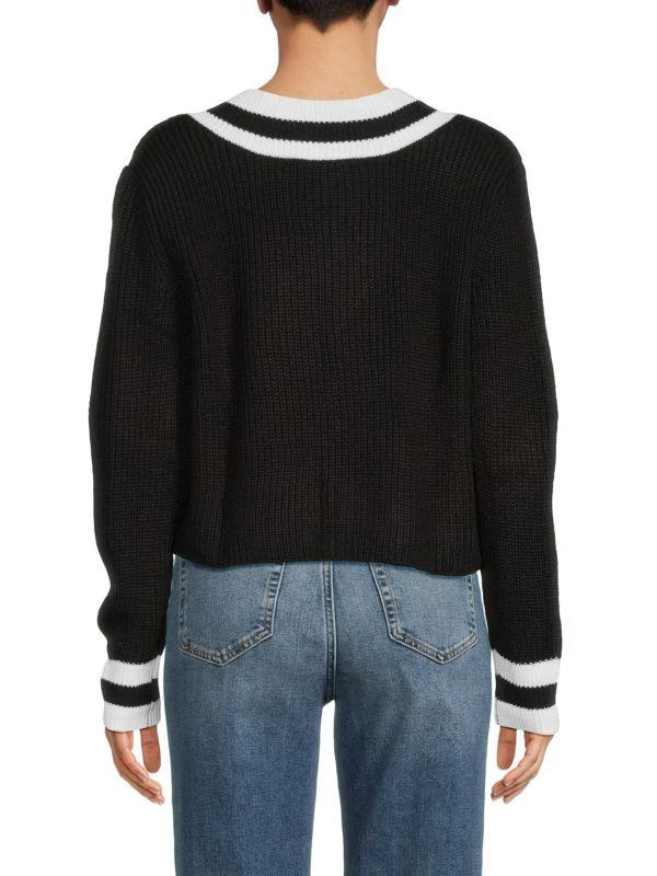 DKNY Surplice Neckline Varsity Sweater 2