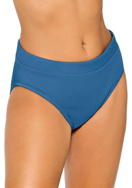 Crown & Ivy™ Ivy Ribbed Banded High Waisted Swim Bottoms 1