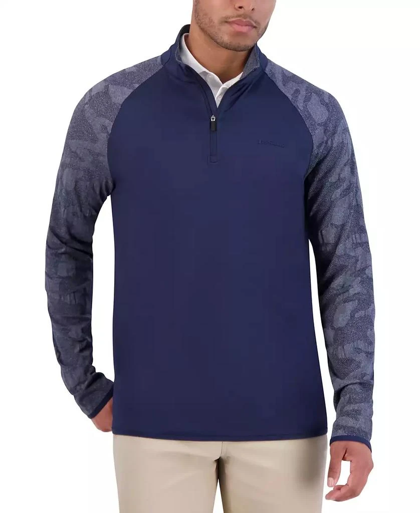 Ben Sherman Camo Jacquard Sleeve Quarter Zip 1