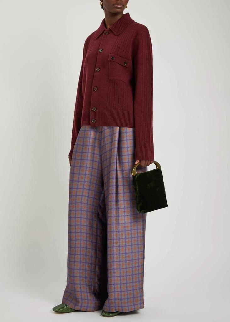 Dries Van Noten Pila checked-jacquard woven trousers 4