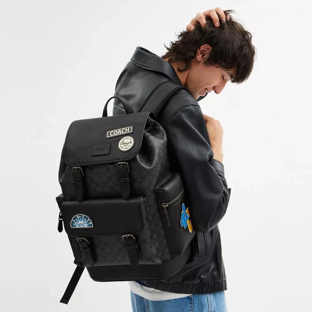 Coach Sprint Backpack In Signature Canvas With Patches 2