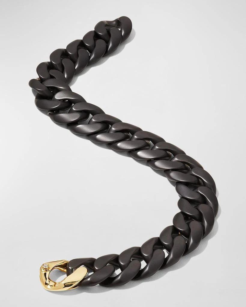 Roberto Demeglio Men's Matte Black Ceramic Link Bracelet with One Yellow Gold Link 3