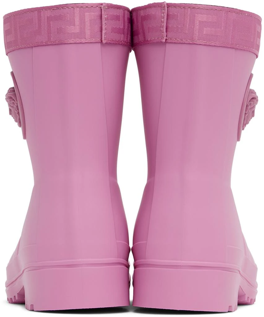 Versace Kids Pink Greca Rain Boots 2