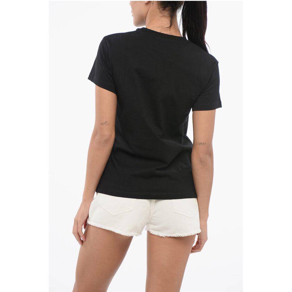PINKO Cotton Crew-neck TRAPANI T-shirt with ContrastingHearts