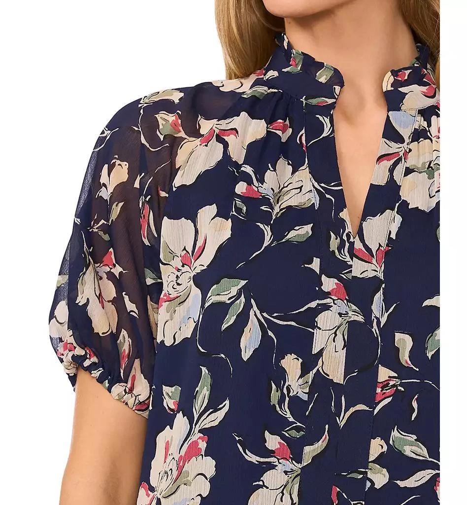 CeCe Women's Ruffled-Neck Raglan Puff-Sleeve Blouse 3