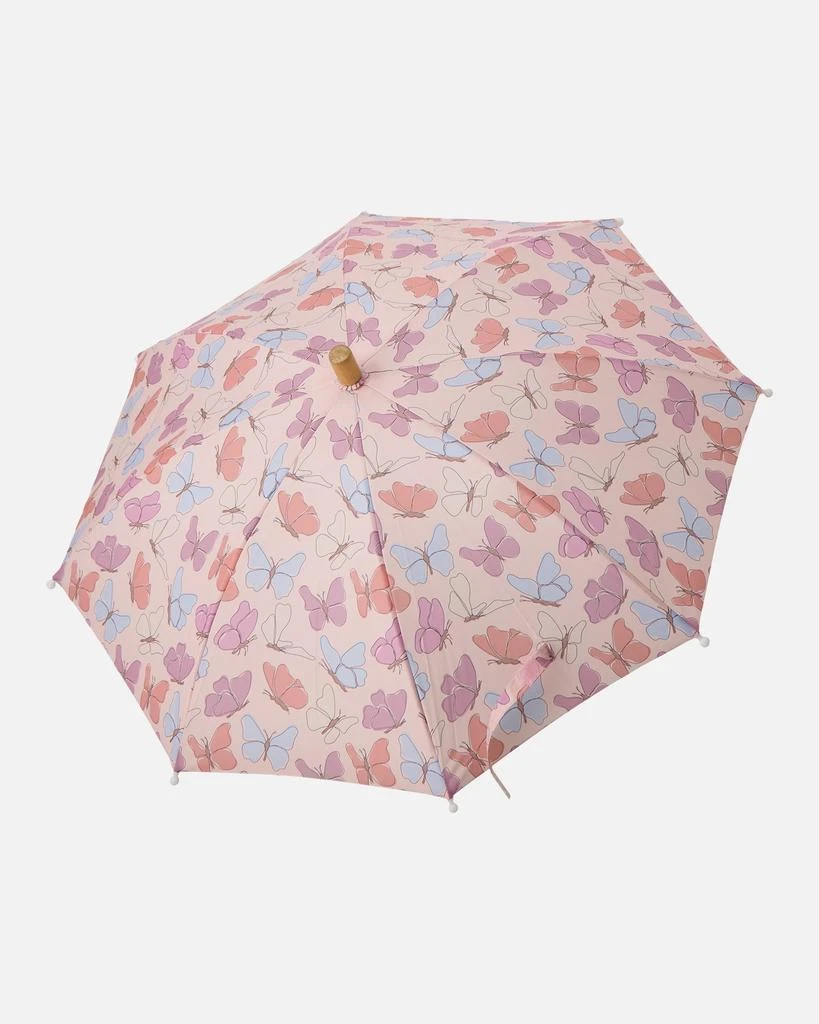 Deux par Deux Umbrella Pink Butterfly Print