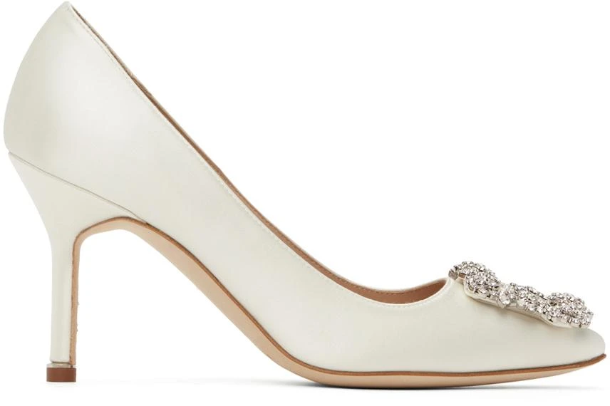 Manolo Blahnik Off-White Hangisi 90 Heels 1