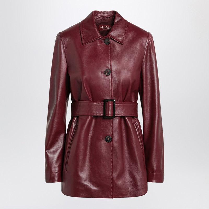 Max Mara Sportmax Larix Belted Leather Jacket - Jackets