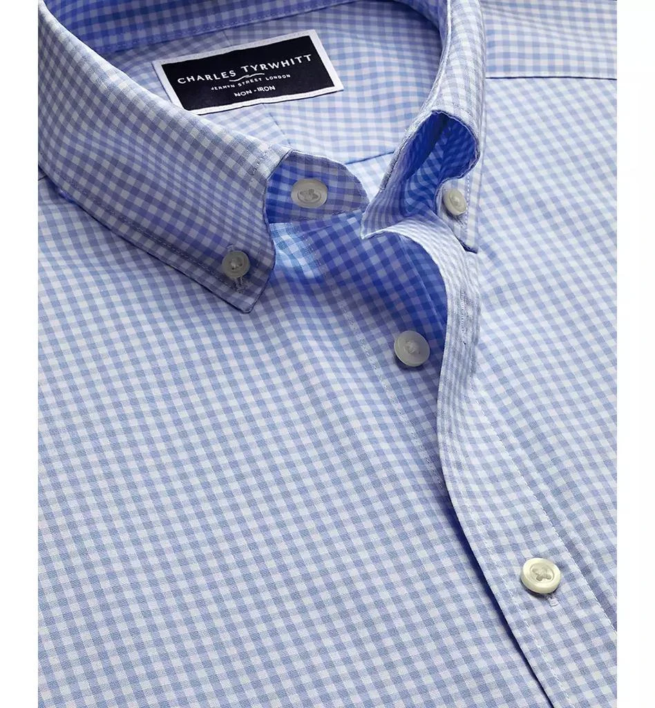 Charles Tyrwhitt Men's Slim Fit Short Sleeve Wrinkle-Resistant Button-Down Shirt 3