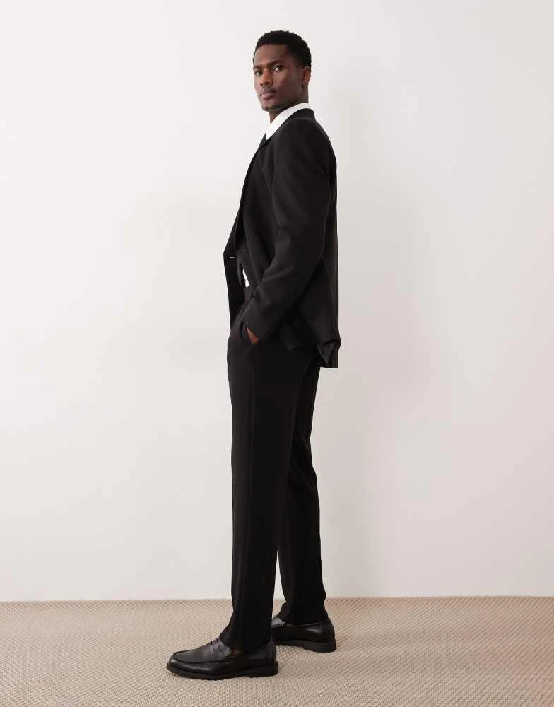 ASOS ASOS DESIGN slim suit trousers in black crepe 3