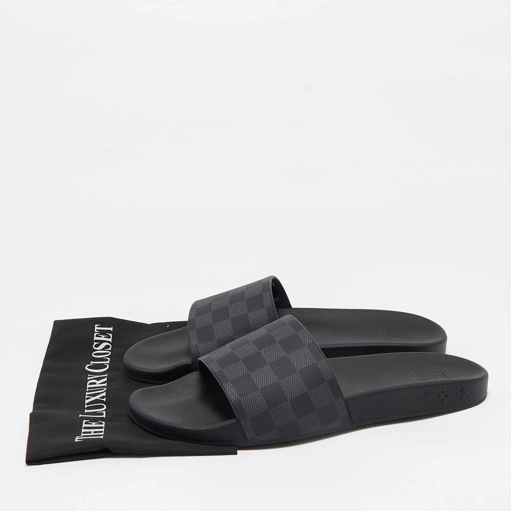 Louis Vuitton Louis Vuitton Black/Grey Rubber Graphite Waterfront Flat Slides Size 45 9