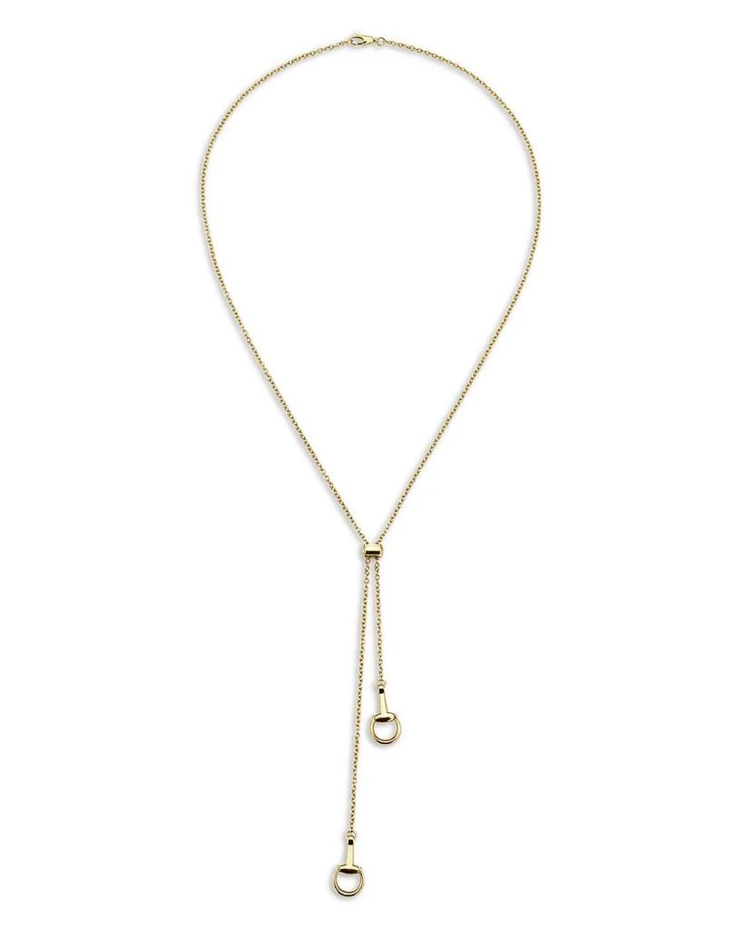Gucci 18K Yellow Gold Horsebit Lariat Necklace, 21" 3