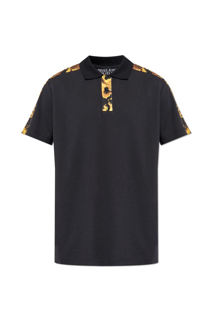 Tシャツ・カットソー VERSACE SS25 Black piquet polo shirt (10139061A12345 1B000) Tシャツ・カットソー VERSACE SS25 Black piquet polo shirt