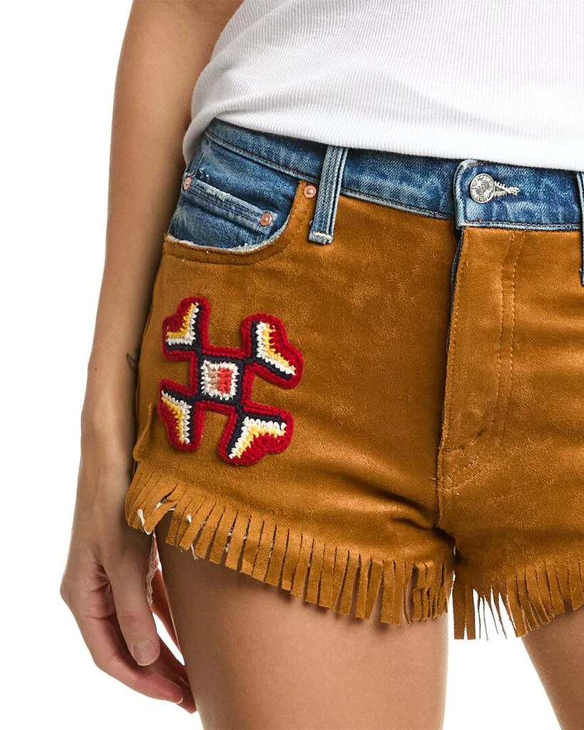 MOTHER MOTHER Denim Scrapper Fringe Suede Something To Remember Short 4