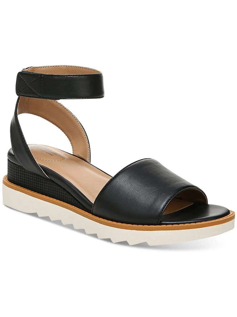 Giani Bernini Constancia Womens Faux Leather Peep-Toe Wedge Sandals 1