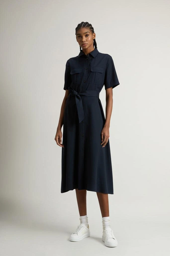 Woolrich Long Tencel Dress - Women - Blue 1