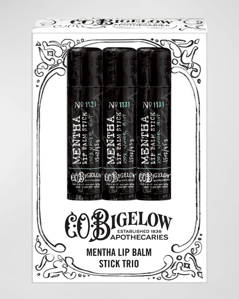 C.O. Bigelow Mentha Lip Balm Stick Trio Box Set 2