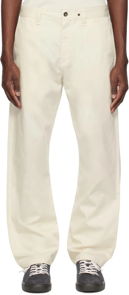Rag & Bone Off-White Haydon Straight Fit Cotton Chino Trousers 1