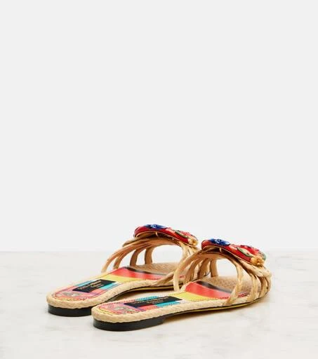 Dolce 
Gabbana Taormina embellished raffia sandals 2