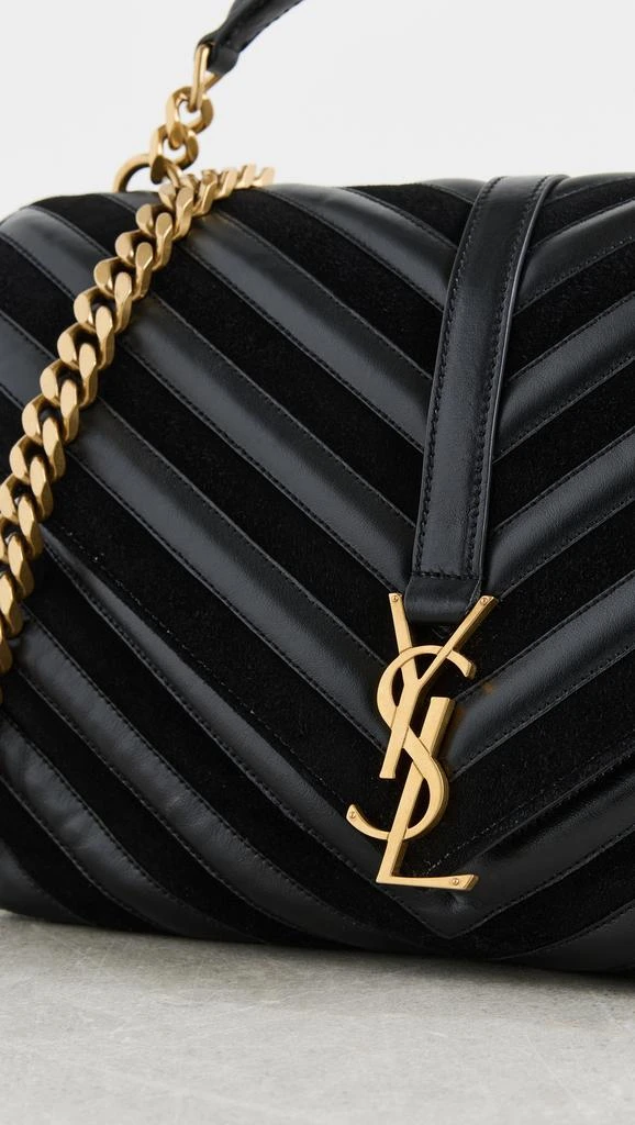 What Goes Around Comes Around YSL Black Patchwork College Large Bag 4