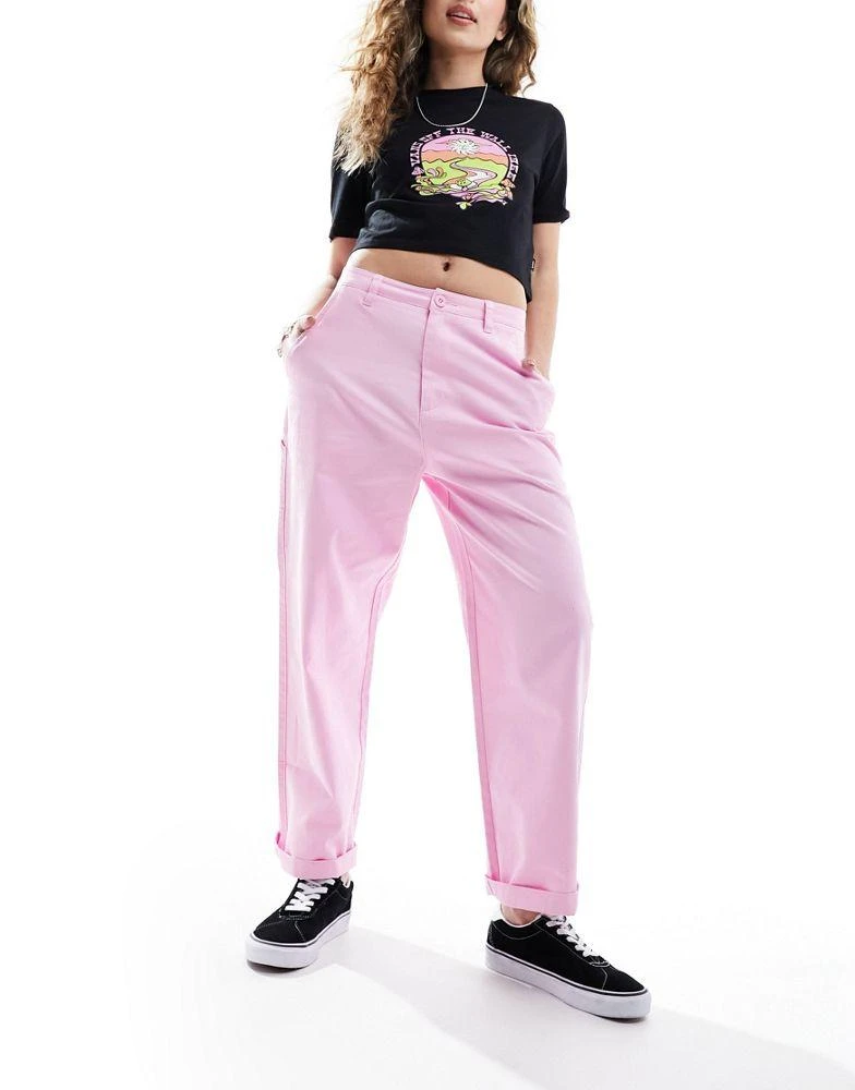 Santa Cruz Santa Cruz carpenter straight leg trousers paint in pink 3