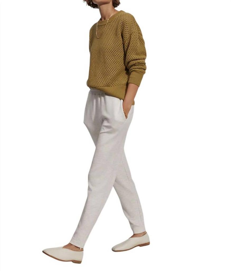 Varley Slim Zip Hem Pants In Ivory Marl