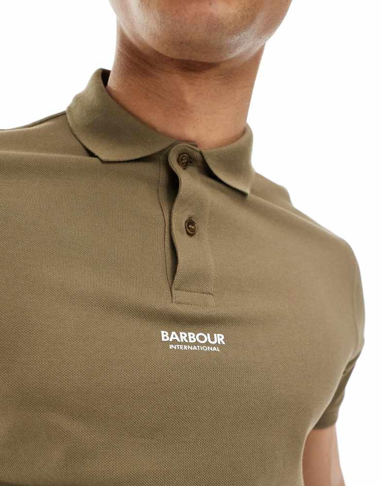 Barbour Barbour International Formula polo in khaki exclusive to asos