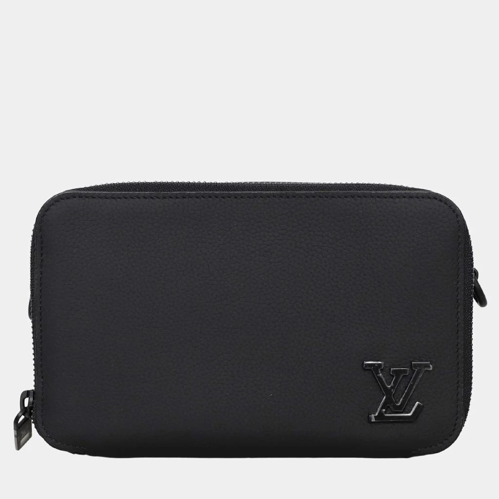 Louis Vuitton Louis Vuitton Black Leather Aerogram Alpha Wearable Wallet 1